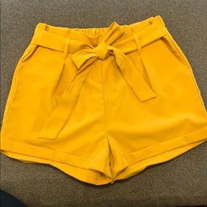 Mustard Yellow High Waisted Shorts w/ Pockets